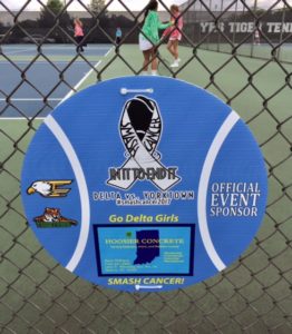 SmashCancer ball sponsor sign
