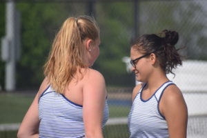 Tennis players discuss strategy