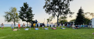 Cornhole at lake